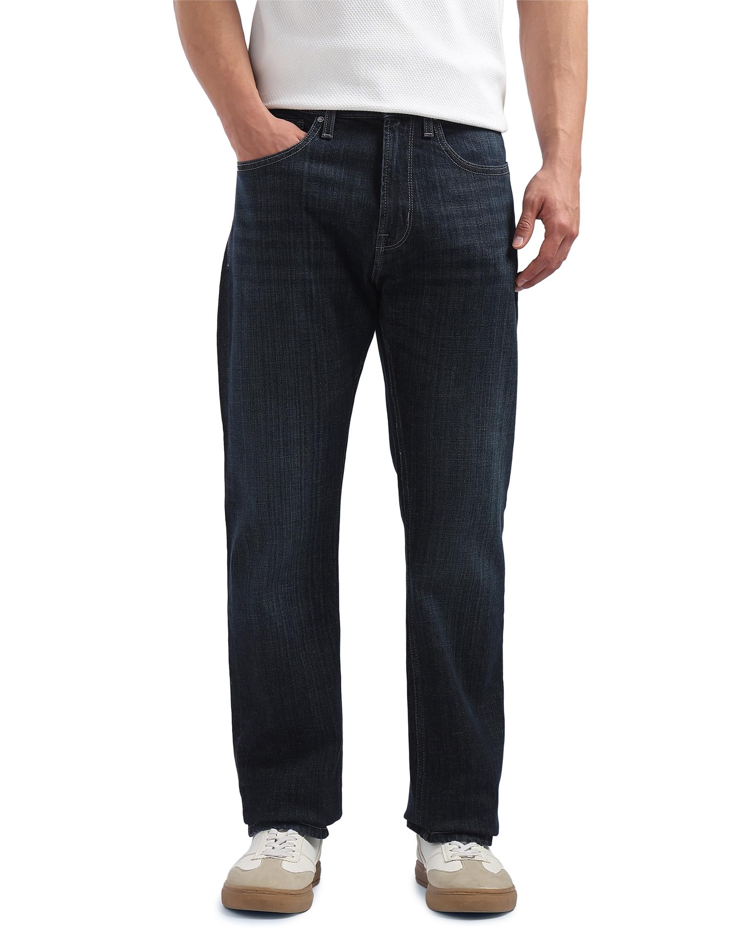 flying machine Men's Straight Fit Jeans| Solid | Mid Rise | Stretchable | Jeans for Man-picture-14