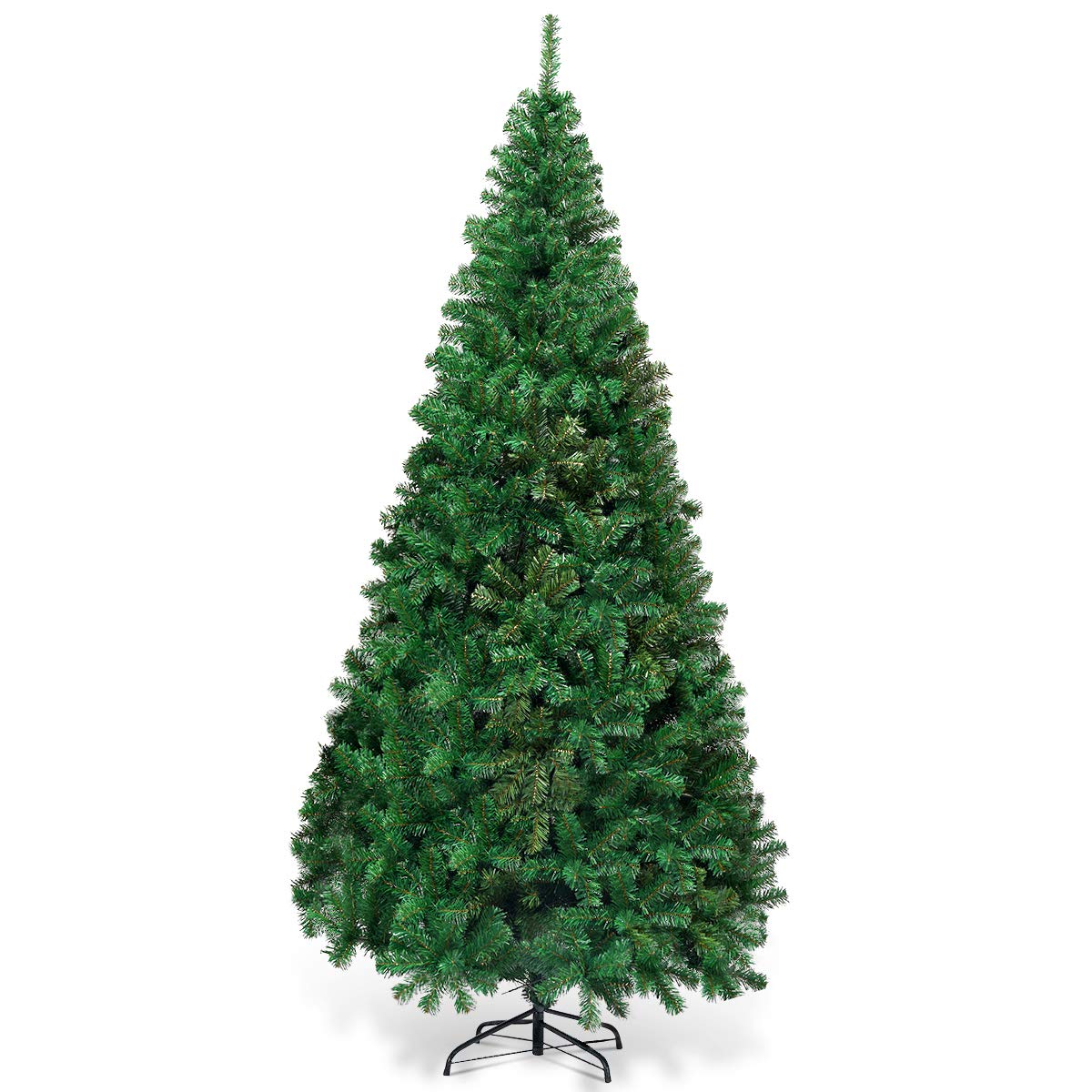 COSTWAY 210 cm Árbol de Navidad Artificial, Arbol de Navidad Verde con Base Metálica, Árbol Artificial de PVC con 950 Ramas, Decoración Navideña para Interiores Fácil de Montar
