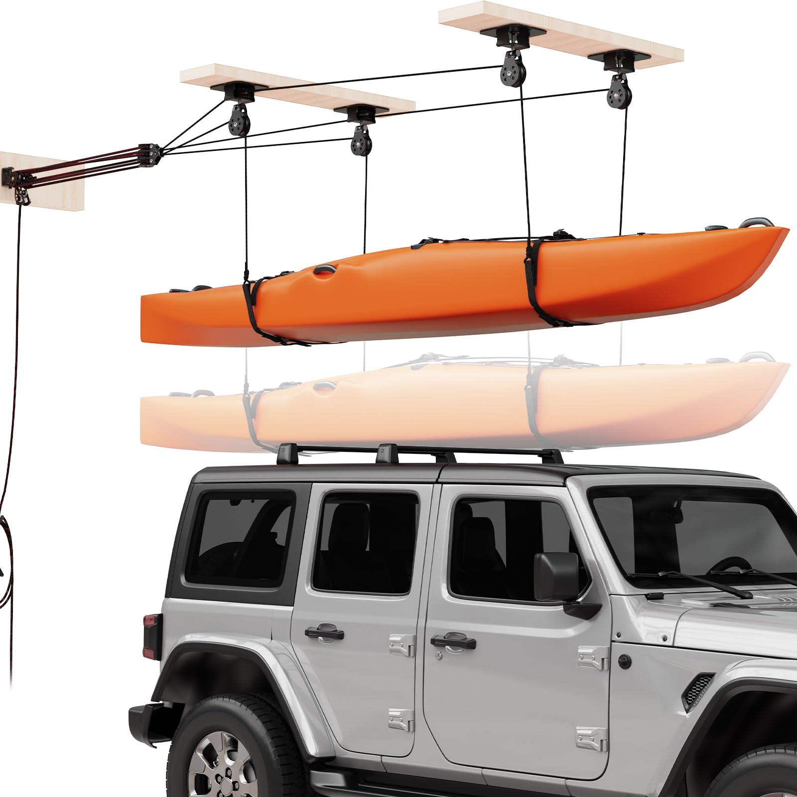 Photo 1 of Pacikwest Kayak Hoist for Garage Ceiling - 180 lb Capacity