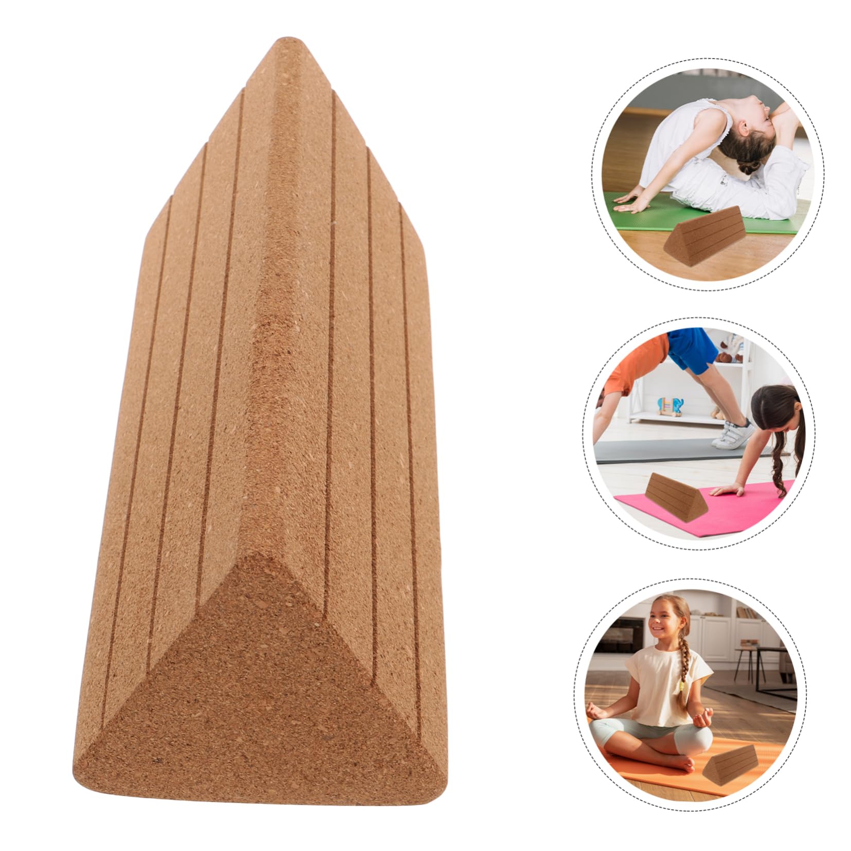 Abaodam Bloque de Yoga Triangular de Corcho de Alta Densidad para Ejercicios de Abdomen y Cintura Soporte para Principiantes y Accesorio de Entrenamiento Fitness