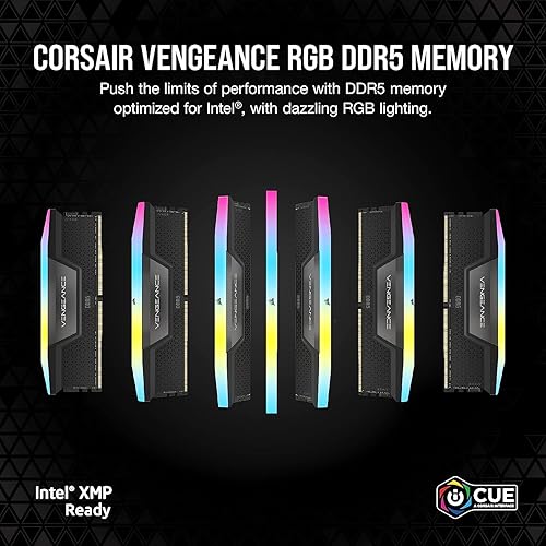Miniatura 5 de CORSAIR VENGEANCE RGB DDR5 RAM 48 GB (2 x 24 GB) 7200 MHz CL36 Intel XMP iCUE Memoria de computadora compatible - Negro (CMH48GX5M2B7200C36)
