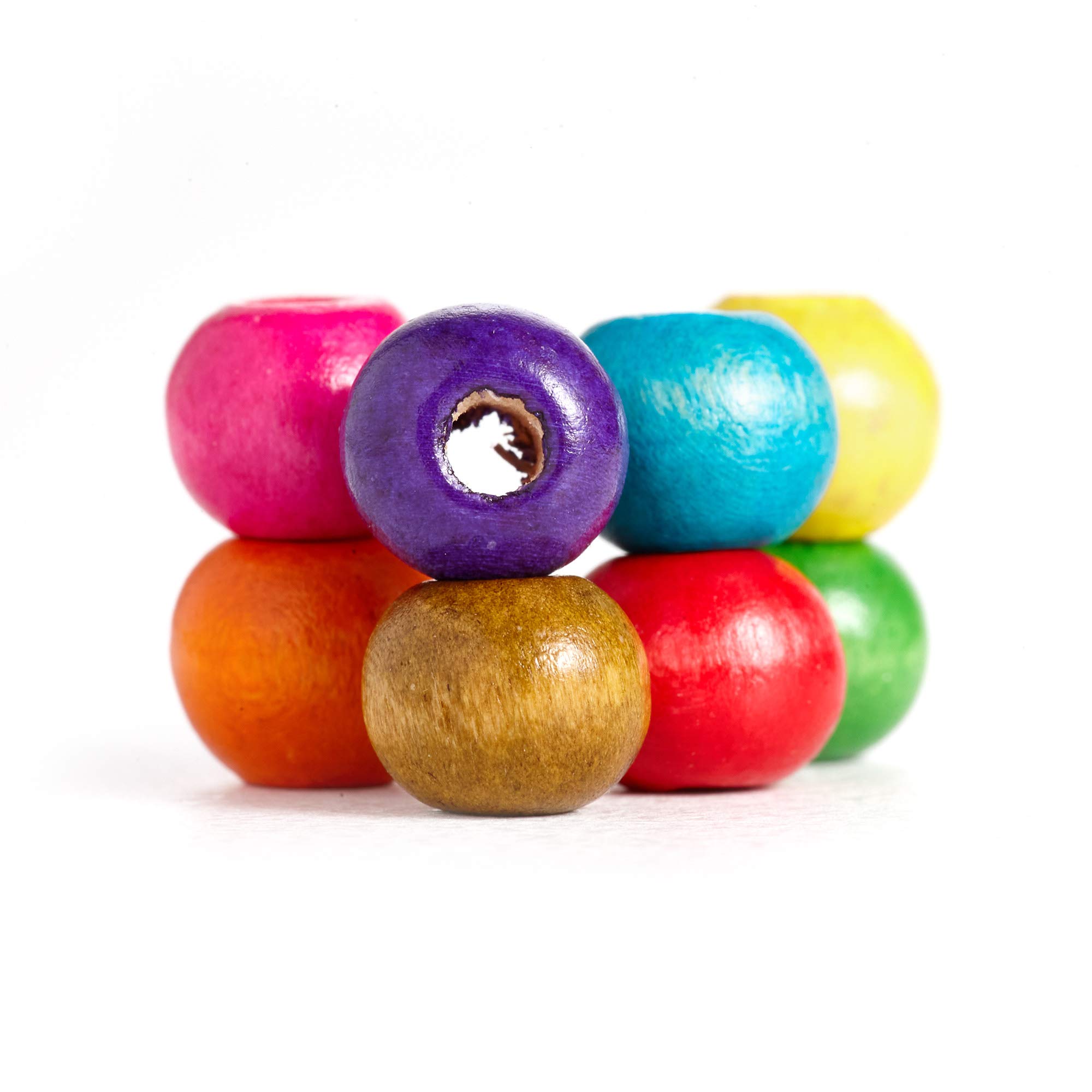 Feelairy 600 Piezas Cuentas De Madera Coloridas, Bolas De Madera 8