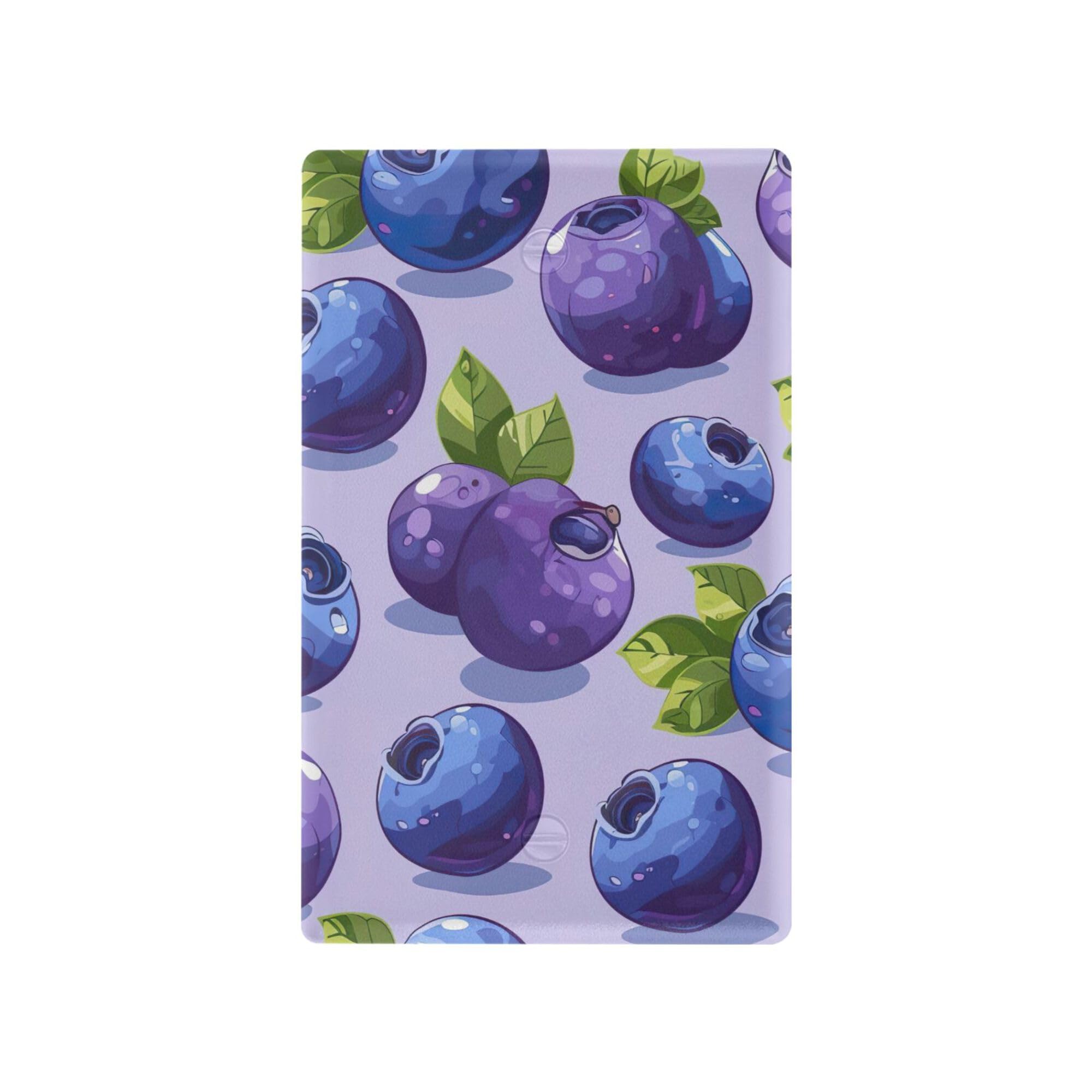 xigua Unused Outlet Wallplate Cartoon Blueberries Switch Wall Plate Cover,Decorative Outlet Cover Switch Cover for Home Office Bedroom 4.53