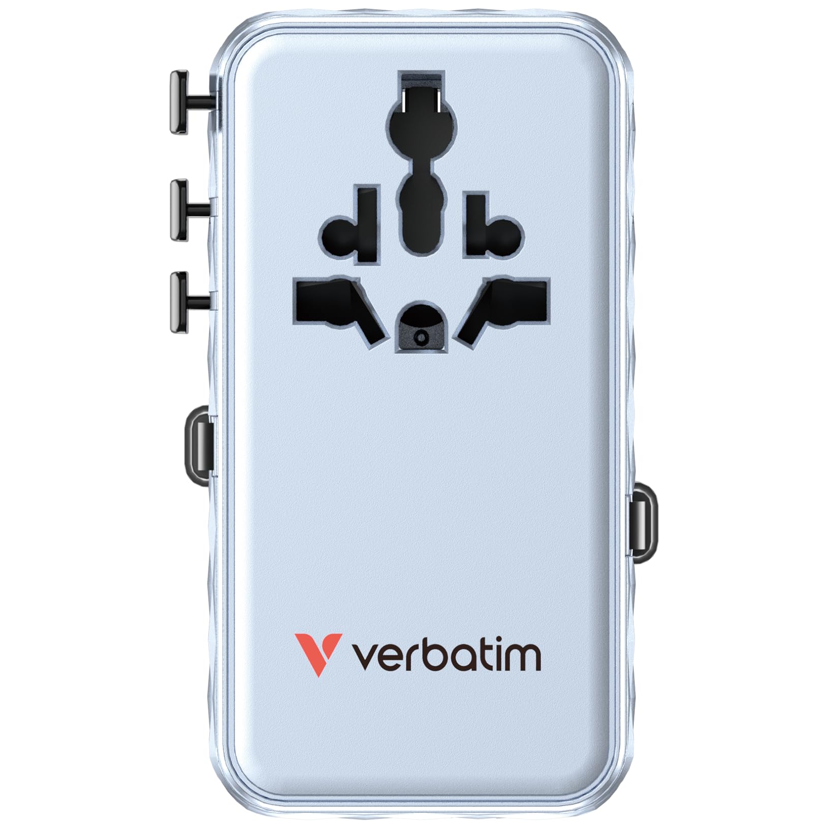 Verbatim GaN - Adattatore da viaggio 70 W, blu, con 2 cavi integrati e USB-C, USB-A, 2 connettori USA/JP, caricatore rapido universale per laptop, smartphone e molto altro ancora, utilizzabile in