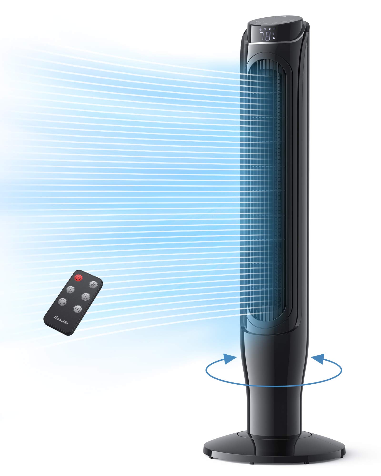 Buy Tower Fan, TECHVILLA 360° Oscillating Fan with Remote Control, 40
