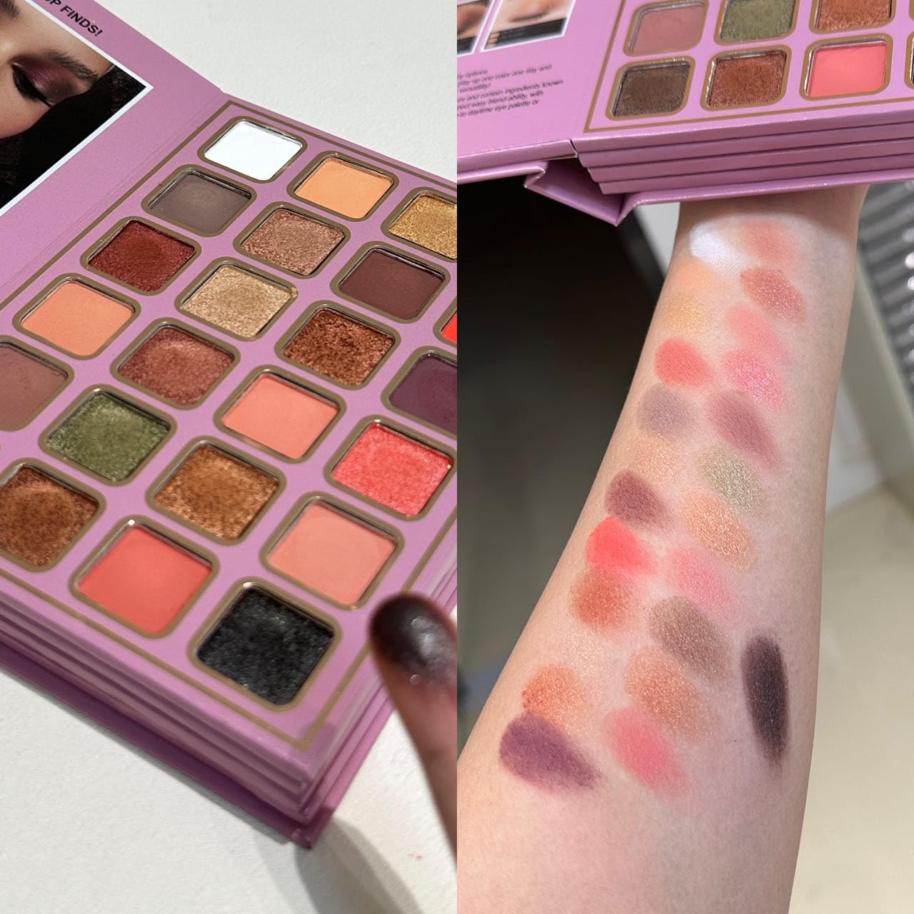 Professional Makeup Palette Book, 78-Color Kit, Pink, 48 Eyeshadows, 6 Highlighters, 6 Blushes, 12 Lipsticks, Portable Travel Set - Image 2