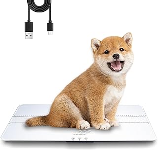 UNIWEIGH Digitale Haustierwaage, 10 g, hohe Genauigkeit, für Hunde und Katzen, 3 Wiegeeinheiten, Tara-/Haltefunktion, Babywaage, gehärtetes Glas, USB-Kabel, groß