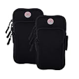 2Pack Phone Armband for Running,Cell Phone Holder Arm Band for iPhone 16 16e 15 14 13 12 11 Pro Max Xs Max Xr X 8 Plus SE/Galaxy S25 S24 S23 S21 Note 10,Waterproof iPhone Armband,Black Sleeve