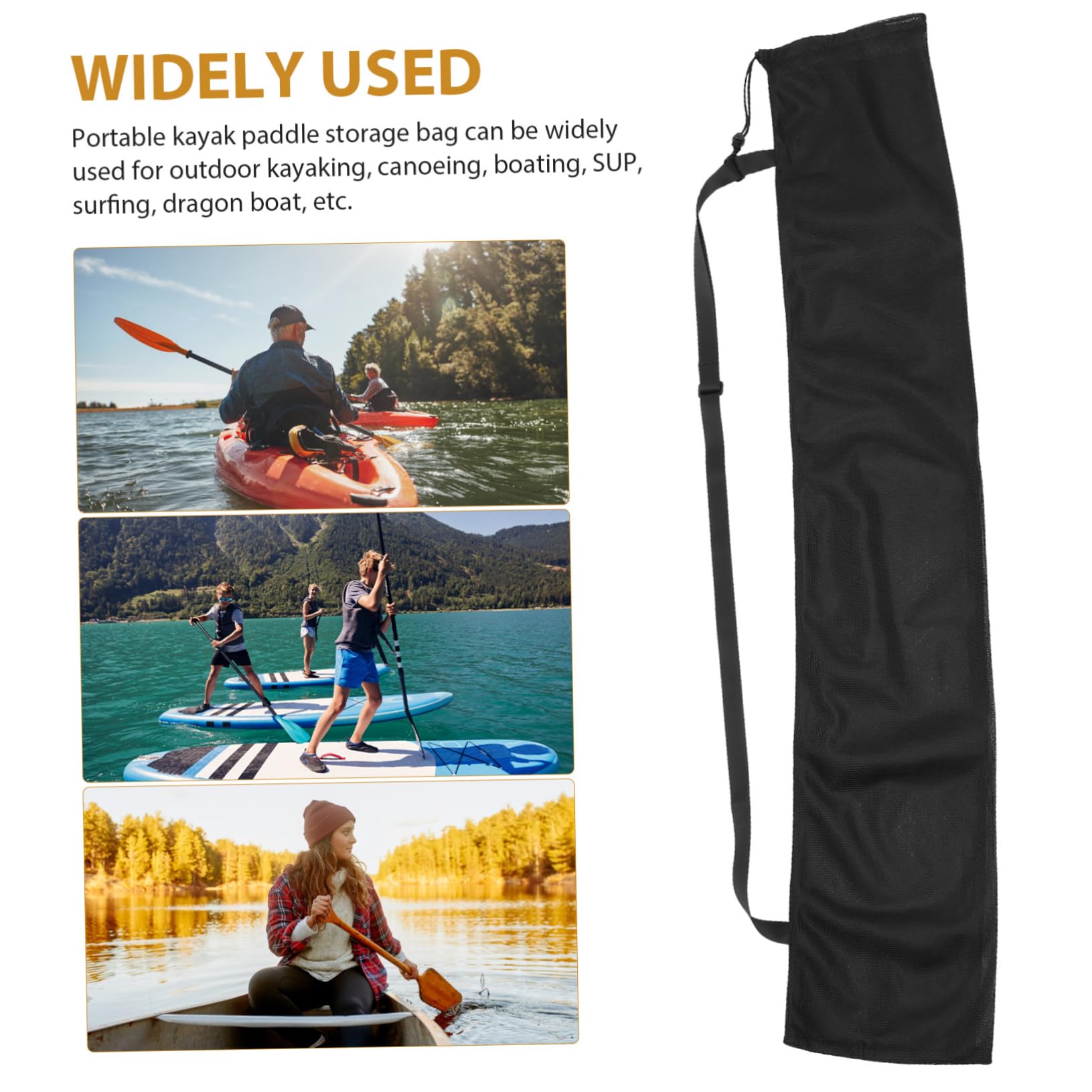 ARTSEWPLY Kayak Paddle Holder Outdoor Kayaking Accessory Strong Drawstring Pouch for Easy Paddle Storage