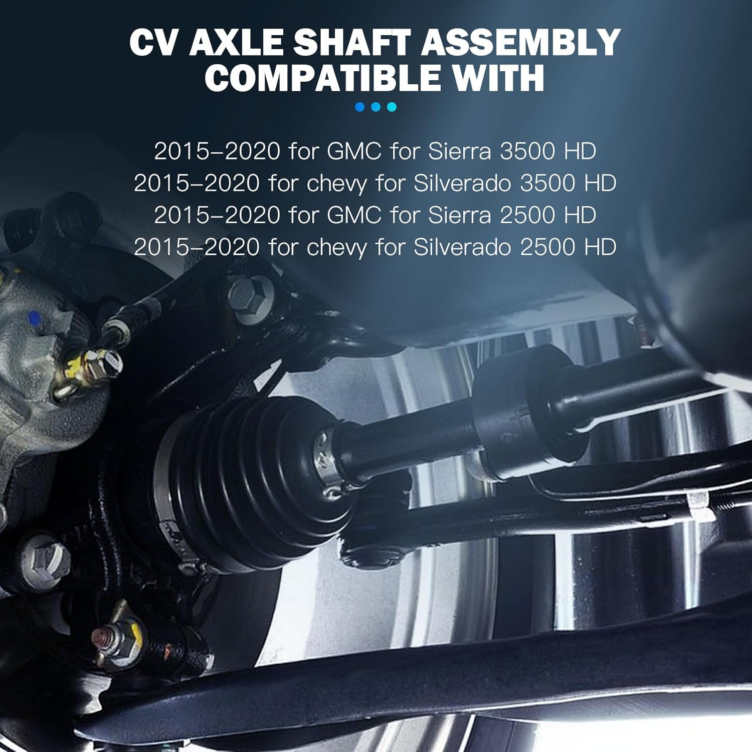 Front Left CV Axle Shaft Assembly Compatible With 2015-2019 Silverado/for GMC Sierra 2500/3500 HD 6.0L 2015-2020 Silverado/for GMC Sierra 2500/3500 HD 6.6L CV AXLE OE 66-1626 Ncv10017 447-03323