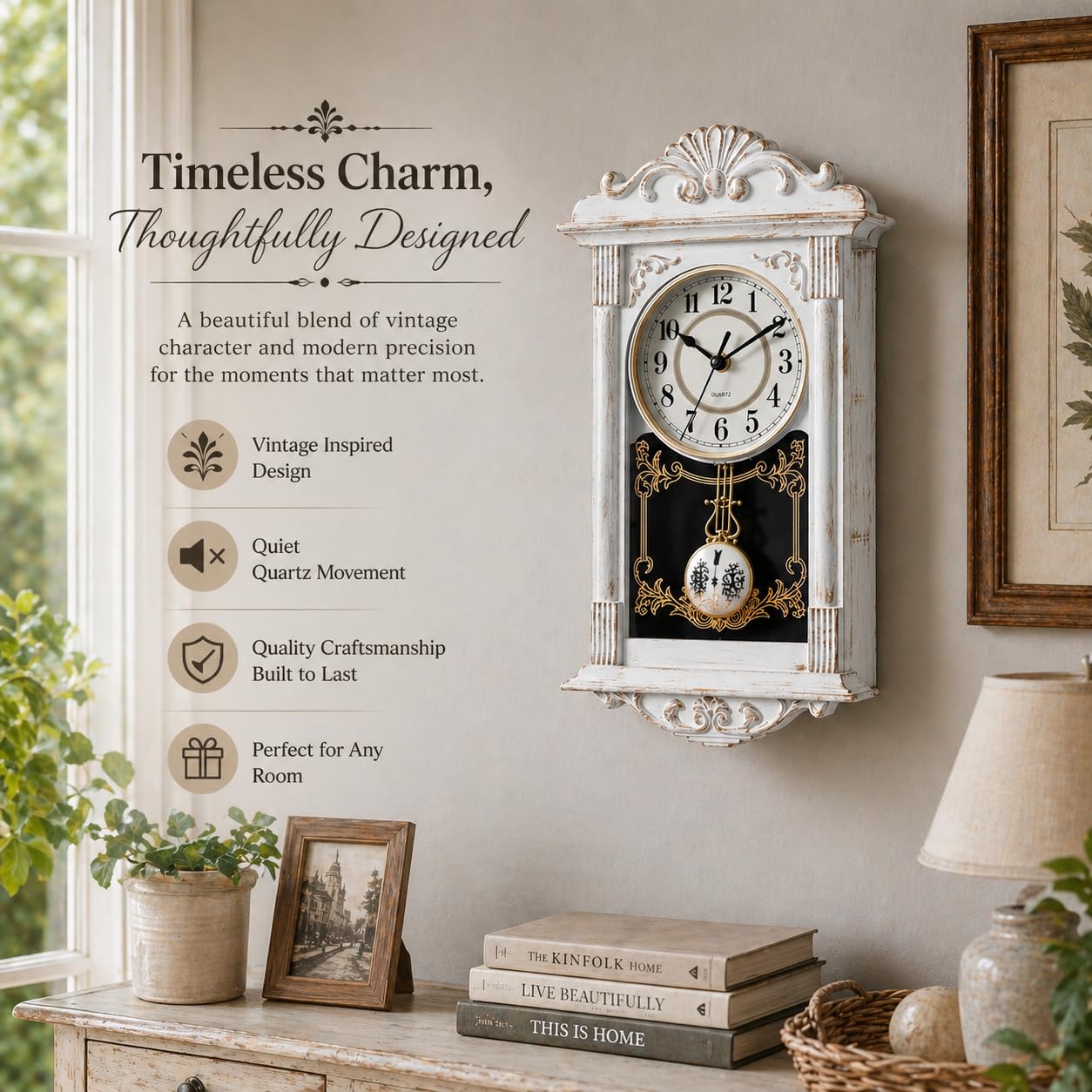 Amazon.com: Clockswise Vintage Grandfather-Style Wall Clock with