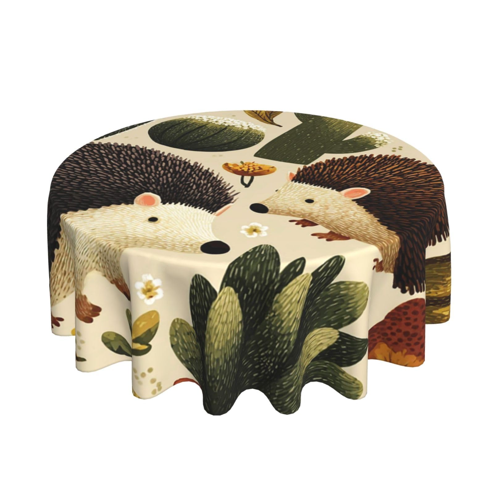 MXDLKSWPOH Table Cloths for Rectangle Tables 152x152 cm Waterproof Farmhouse Table Cloth Hedgehogs Cactus Tablecloths Washable Wrinkle Free Table Cover for Dining Table Weddings Events Party Buffet