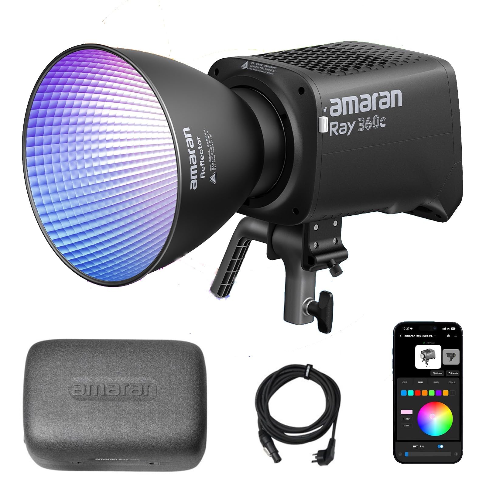 Amazon | Amaran Ray 360c RGB LED ビデオライト、360W Bowens