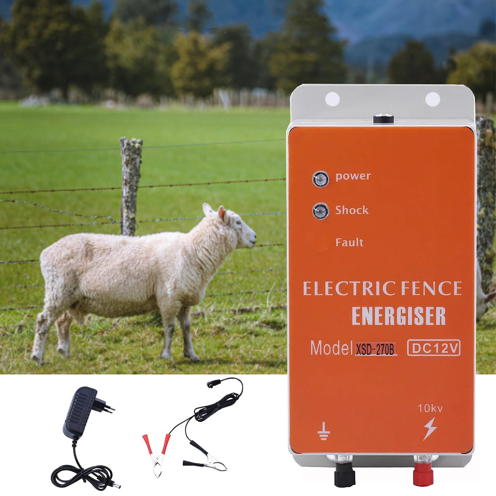Cerca Animales Granja Pastor Eléctrico Solar - Cercado Para Animales Hasta  10 Km, Impermeable Pastor Electrico Bateria 12v, image size:1600x1600