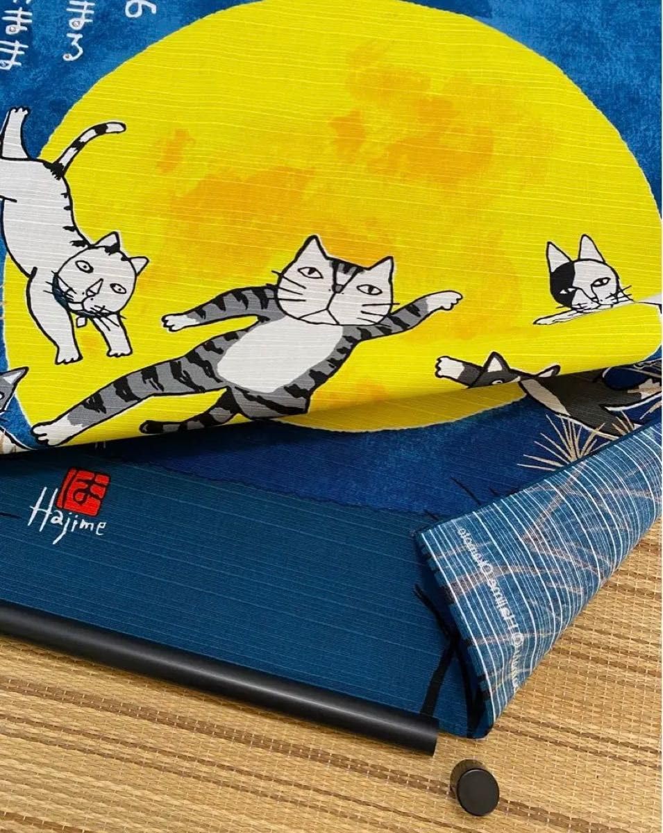 Amazon.co.jp: 岡本肇 お月見タペストリー スワロフスキー付 猫