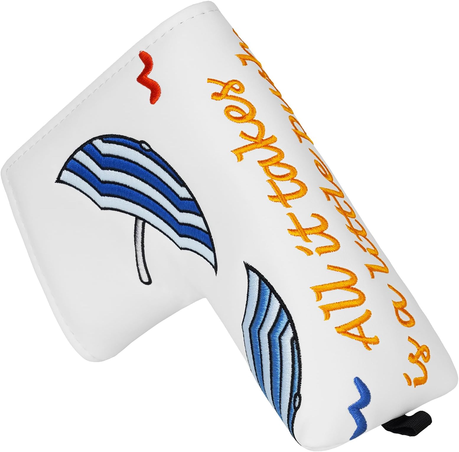 BIG TEETH Golf Blade Putter Cover Headcover Club Protector Magnetic Bar Closure Lucky Putter Cover for Scotty Cameron Taylormade Odyssey (Summer Beach)