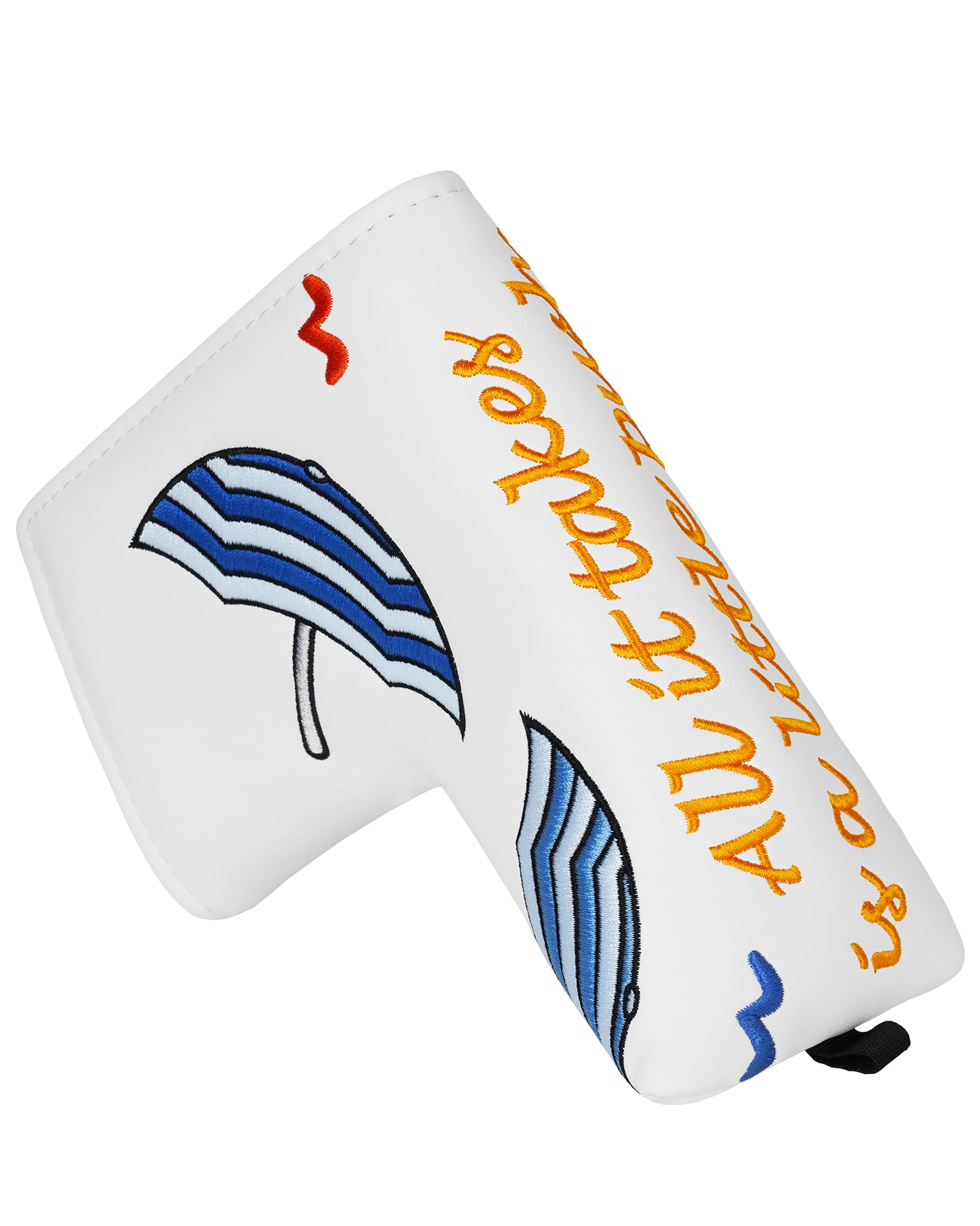 BIG TEETHGolf Blade Putter Cover Headcover Club Protector Magnetic Bar Closure Lucky Putter Cover Compatible with Scotty Cameron Taylormade Odyssey