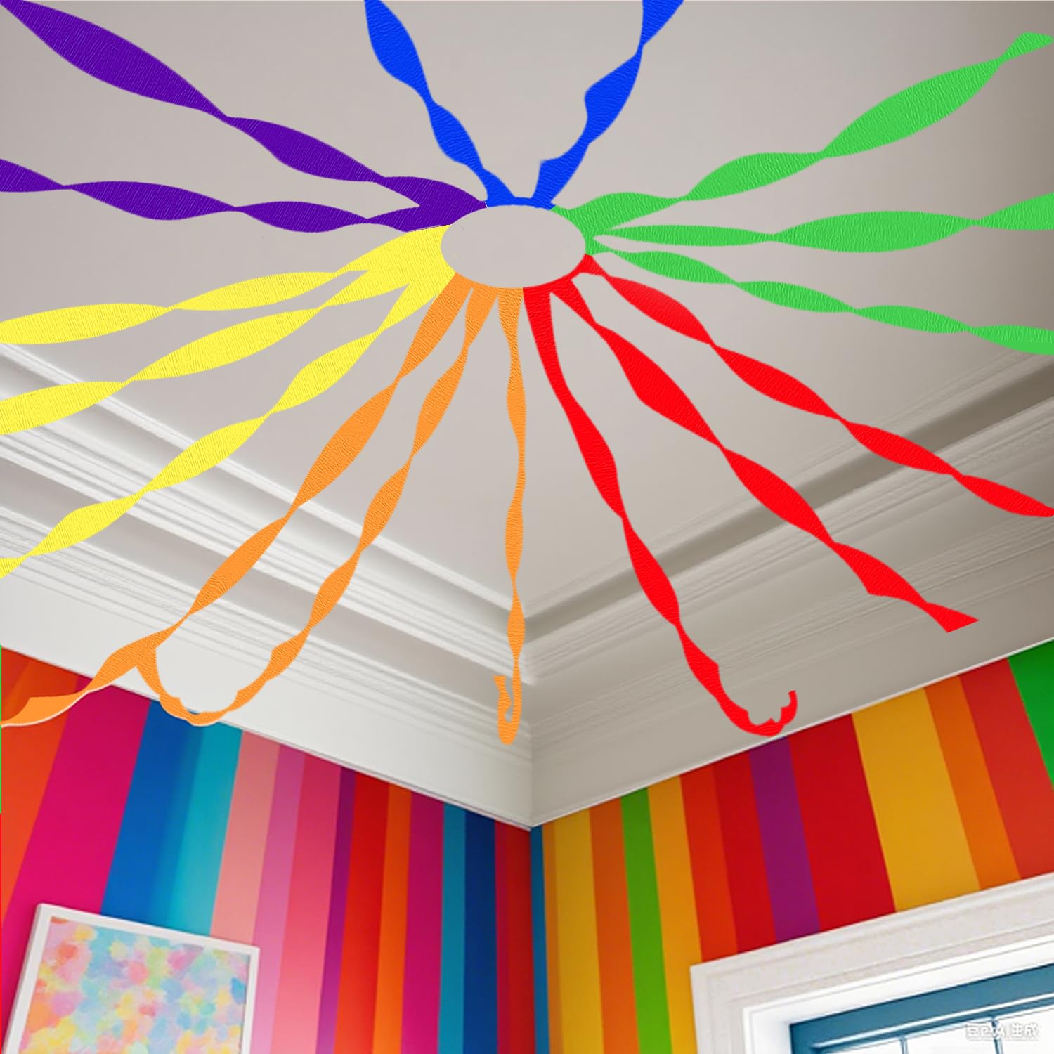 6 Crepe Paper Streamers Rolls, 492ft 6 Colors Rainbow Streamers for Birthday Wedding Bachelorette Party Decorations, DIY Crafts Supplies (1.8 inch x 82 ft/Roll)