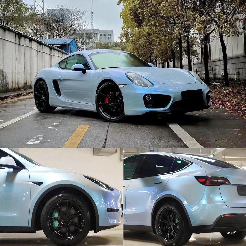 XhuangTech Chameleon Vinyl Wrap Grey to Red Adhesive Car Body Film Sticker Decal Sheet Roll Air Bubble Release DIY (Grey to Red, 60" x 11.8" (1.52M x 0.3M)