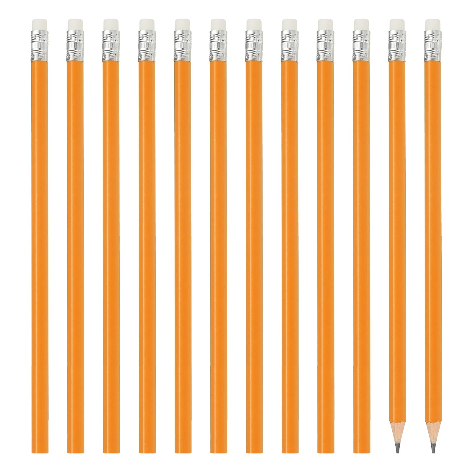PATIKIL Hexagonal Wooden Pencils Bulk, 12 Pack HB Graphite Pencils with Eraser for Office Supplies, Engineering Marking Writing Art Drawing Supplies, Yellow