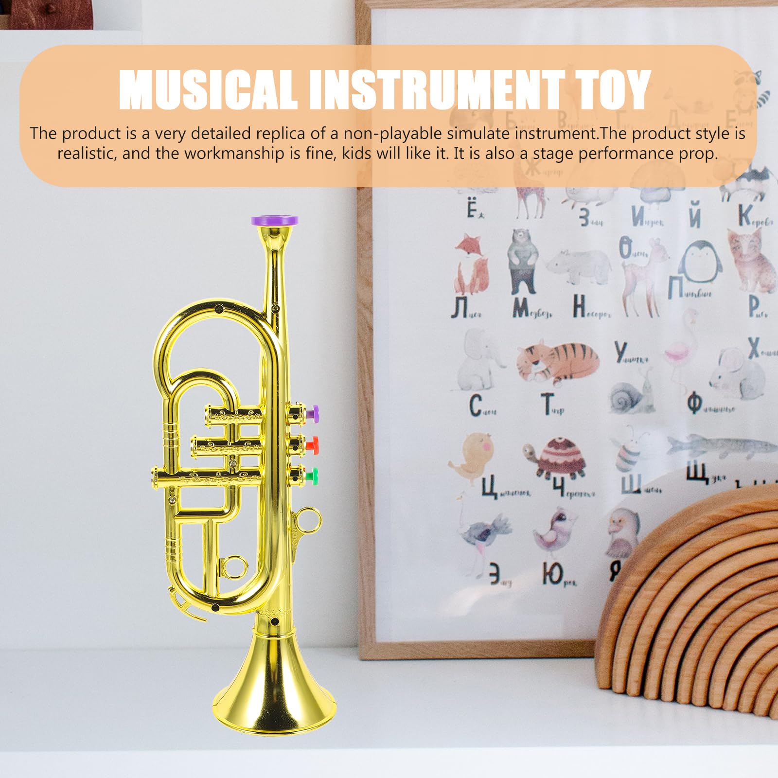 Toyvian Band Trumpet Instrument Toy Trumpet Musical Instrument Child Music Musical S S Kid S For Childrenu2019s S Golden Metal Musical S