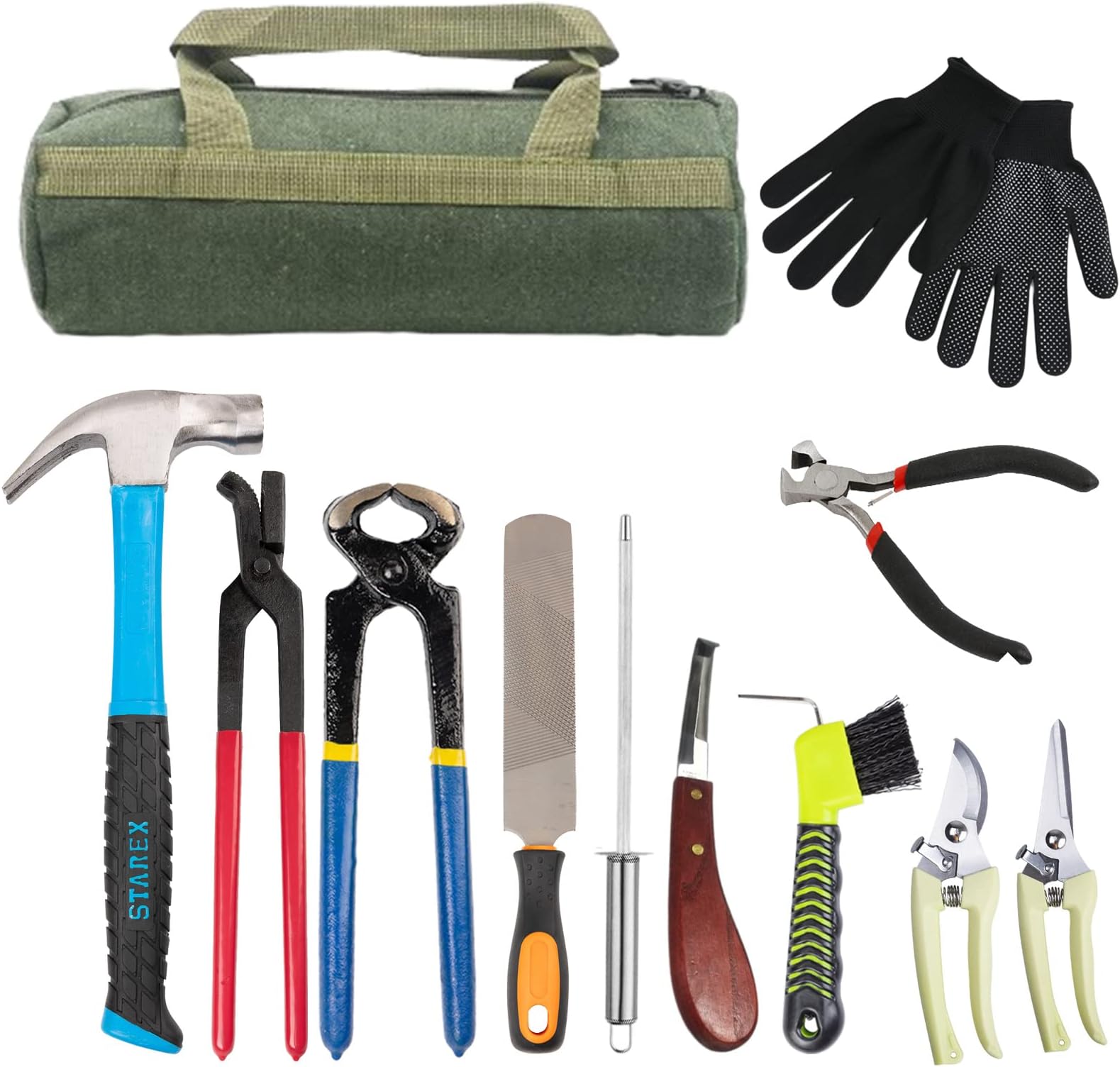 HEJKFVCL Farrier Tools12 Pcs Horse Farrier Tools Labor
