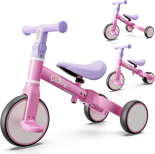 Bicicleta de equilibrio y triciclo 5 en 1, juguete para aprender a montar para niños de 18 meses a 4 años, para uso en exteriores e interiores para