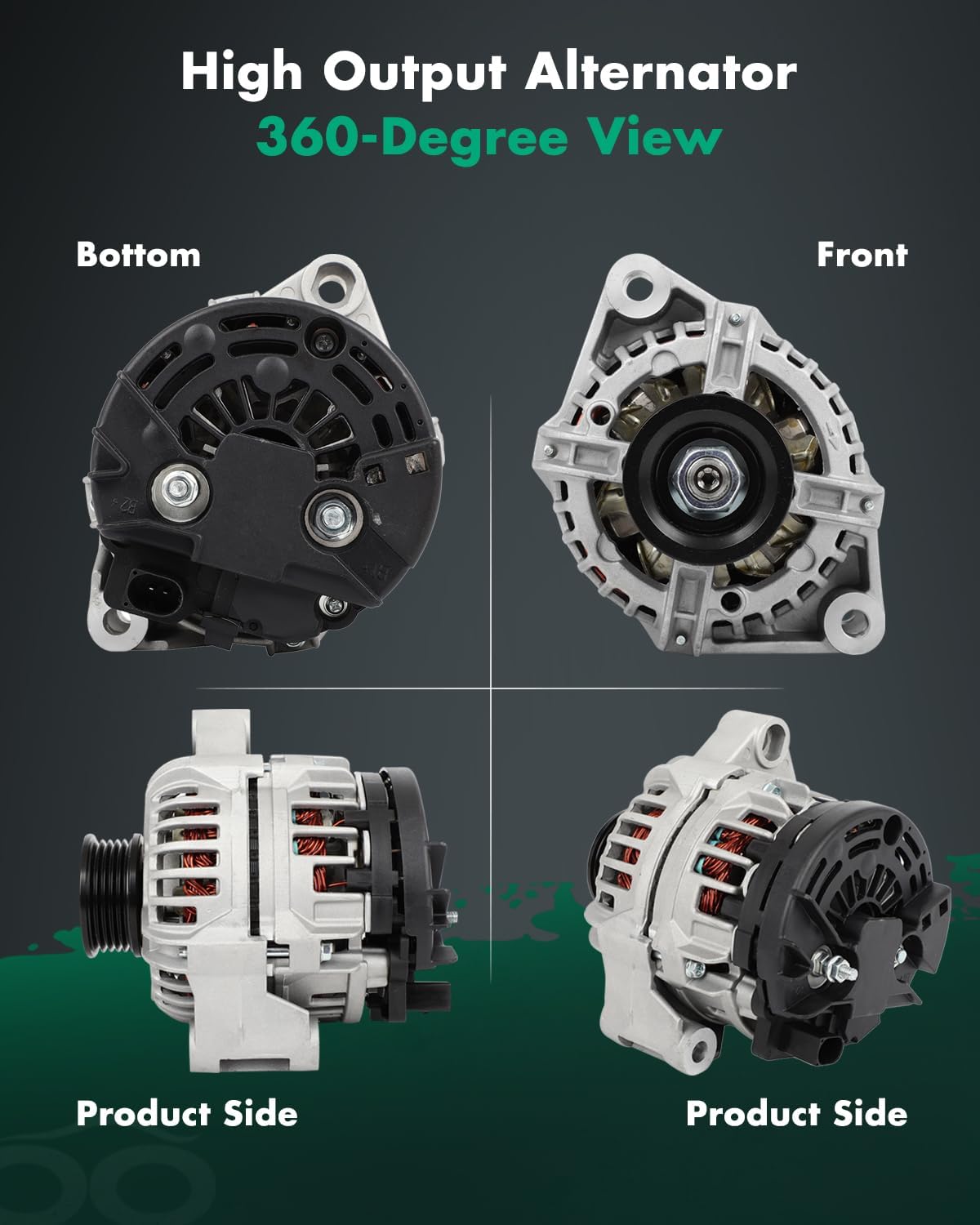 85A SCITOO Alternator New for Smart for Fortwo 2005-2007 12V CW S5 Pulley Class Ref: 23901 ABO0415 400-24226 0-124-225-020 0-124-225-037 23901 011-154-80-02 660-154-09-02 23901N