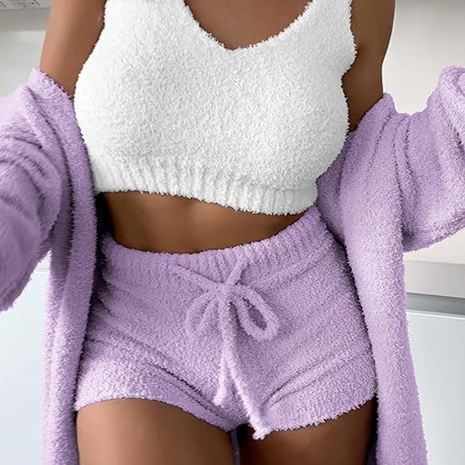 MISTREASS Fluffy Charm Knit Trio Set 𝗆𝗂𝗌𝗍𝗋𝖾𝖺𝗌𝗌