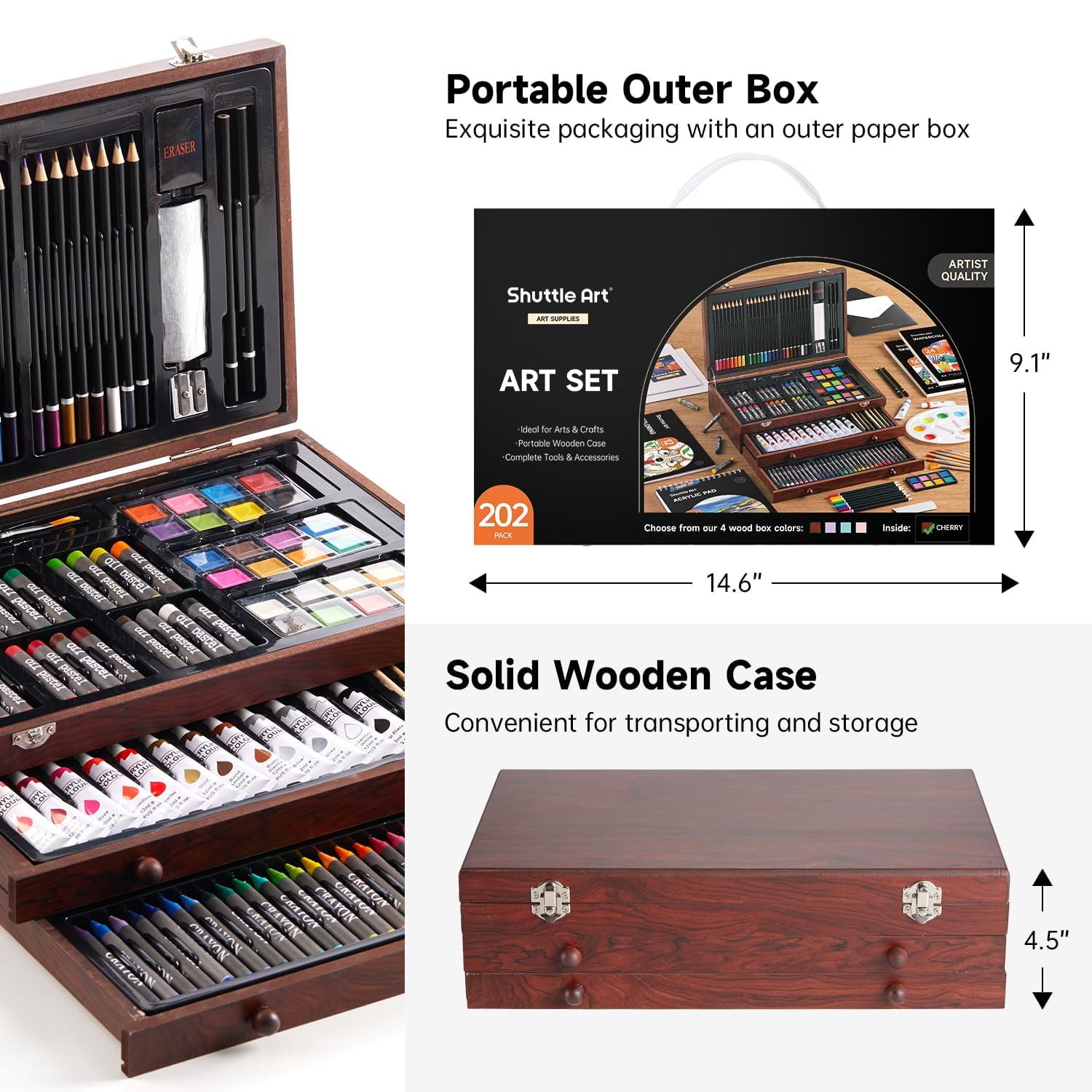 Amazon.co.jp: Shuttle Art お絵描きセット 202点 アートセット 画材