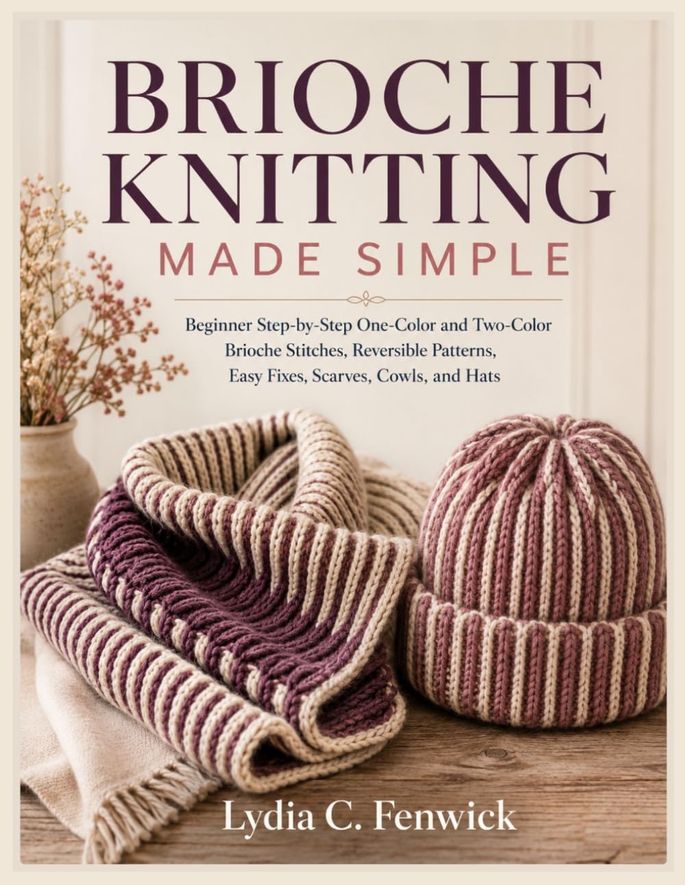 BRIOCHE KNITTING MADE SIMPLE: Beginner Step-by-Step One-Color and Two-Color Brioche Stitches, Reversible Patterns, Easy Fixes, Scarves, Cowls, and Hats