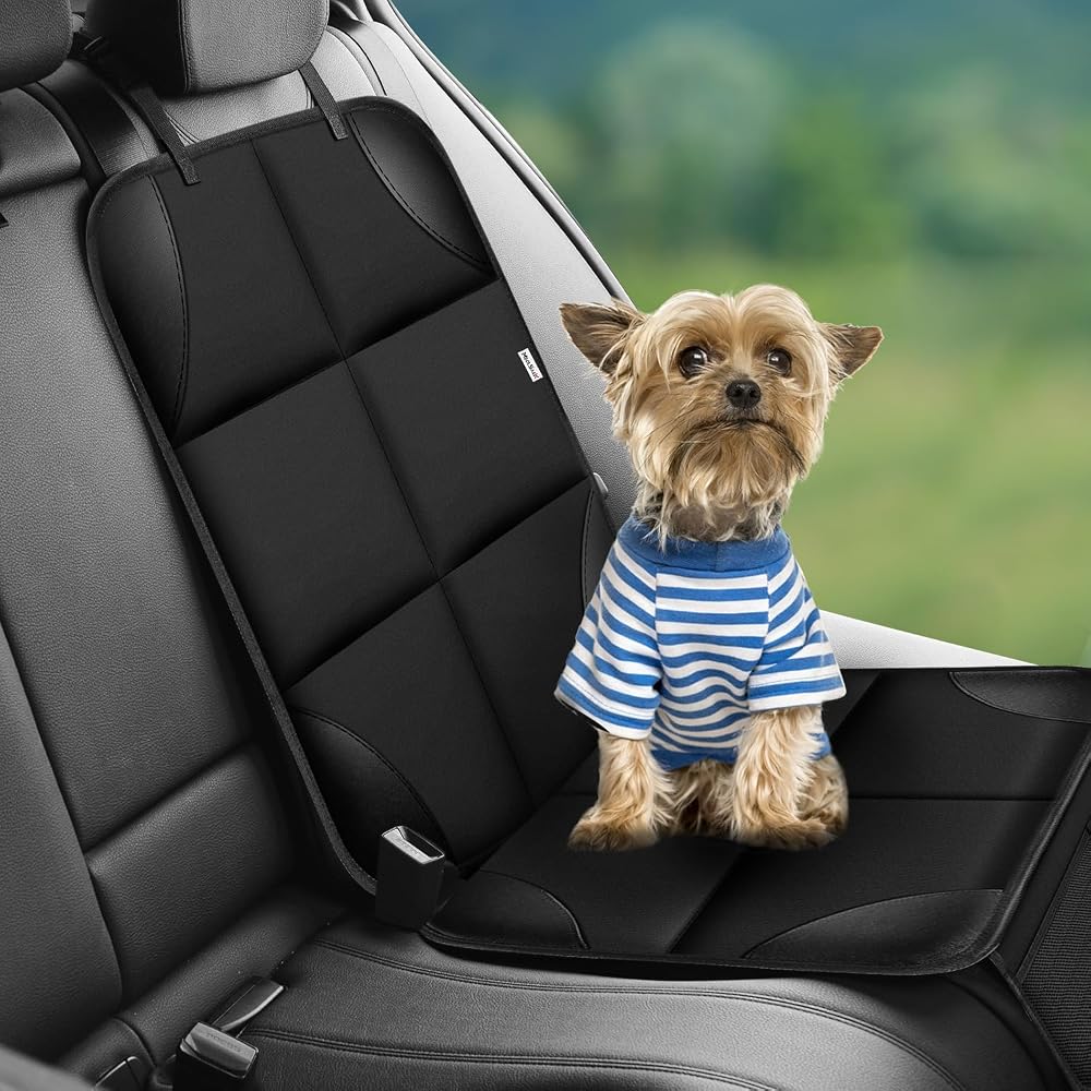 Meolsaek Car Seat Protector for Child Car Seat, Durable 600D Fabric Waterproof Car Seat Cover with Thick Pad Non-Slip Backing (No Imprints)