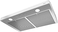 Vista 5 de Broan-NuTone BCSD124WW Glacier - Campana extractora de cocina con luz, extractor para debajo del gabinete, blanca, de 24 pulgadas