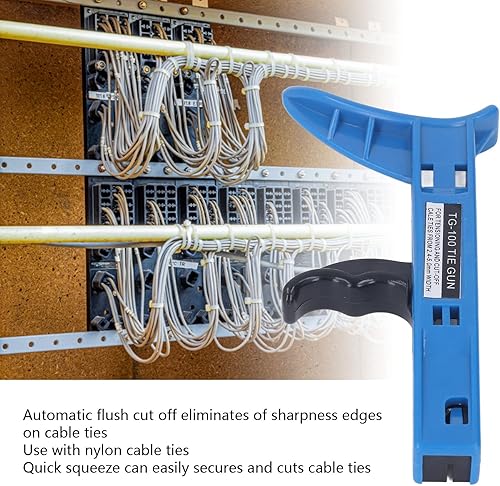 Miniatura 5 de Cortador de bridas de cables, tensor de cremallera, herramienta de amarre de cremallera, pistola de sujeción de cables, punto de corte al ras para