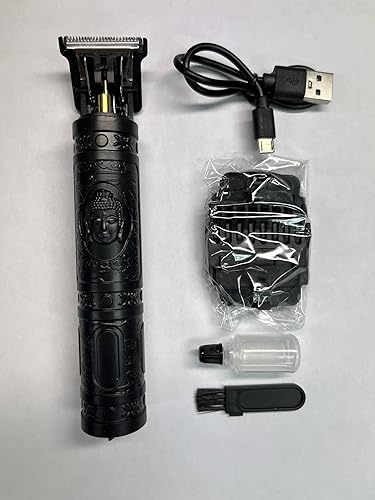 Generic Cortadora de pelo eléctrica profesional para barba con kit recargable inalámbrico para cumpleaños de hombres (Buddah), color negro