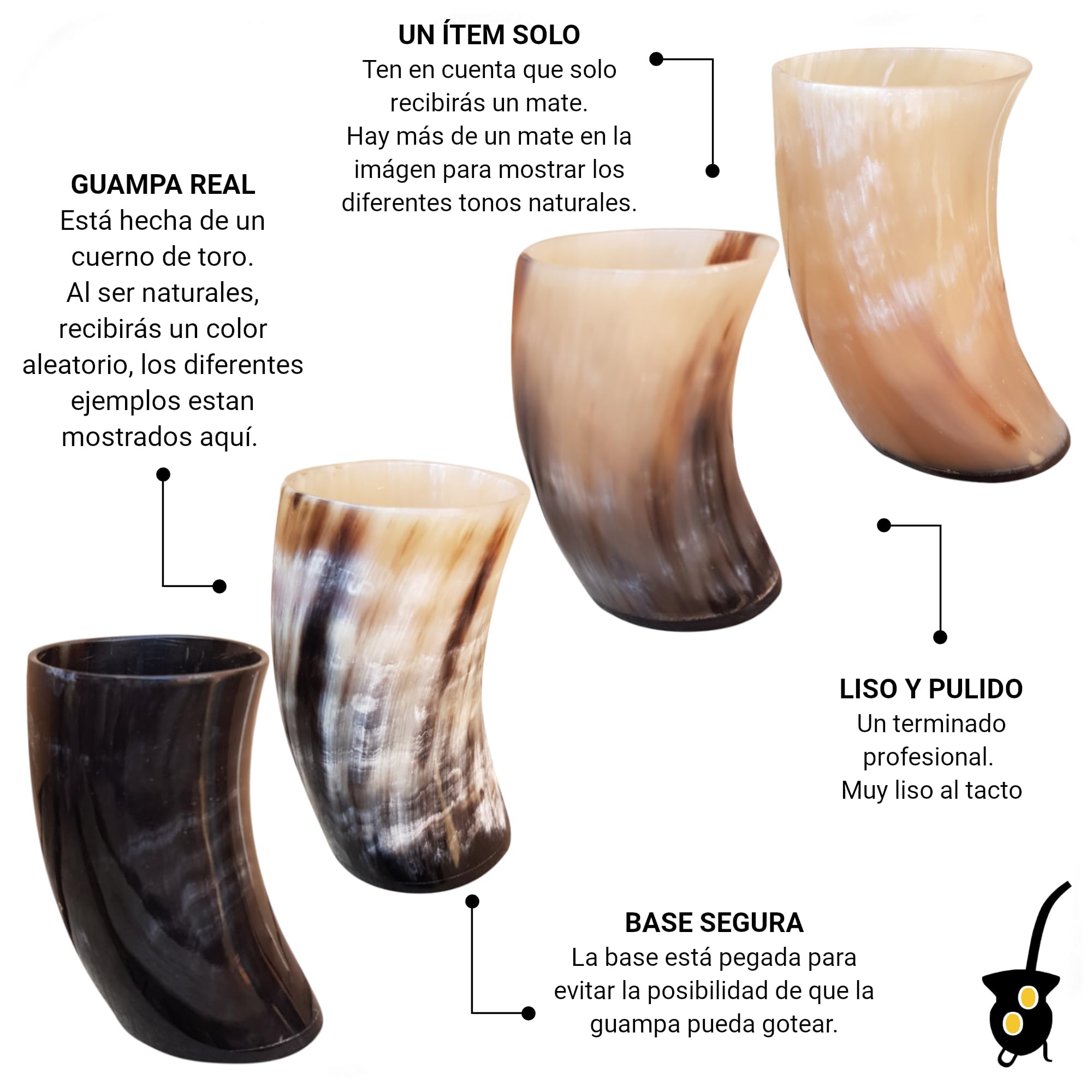 Gaucho Bruno - Terere Starter Kit con Mate de Guampa| Termo estilo Paraguayo| Bombilla de acero inoxidable| Full starter Kit | Tradicional | Estilo Paraguayo