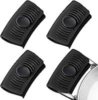 Vista 1 de Patelai 4 fundas de silicona para mango de sartén caliente, antideslizantes, resistentes al calor, para sartenes de hierro fundido, sartenes y Negro