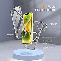 Vista 609 de Miracase - Funda magnética para iPhone 13 Pro Max de 6.7 pulgadas (compatible con MagSafe), transparente, completo, protector de pantalla de vidrio