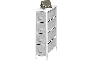 mDesign Narrow Dresser Storage Tower Stand: Stylish Space-Saving Organizer for Bedroom, Entryway, and Closet