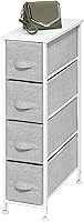 Vista 10 de mDesign Cajonera en torre con 4 cajones. Resistente estructura de metal. Parte superior de madera, cajones de tela fáciles de abrir. Cómoda con 4
