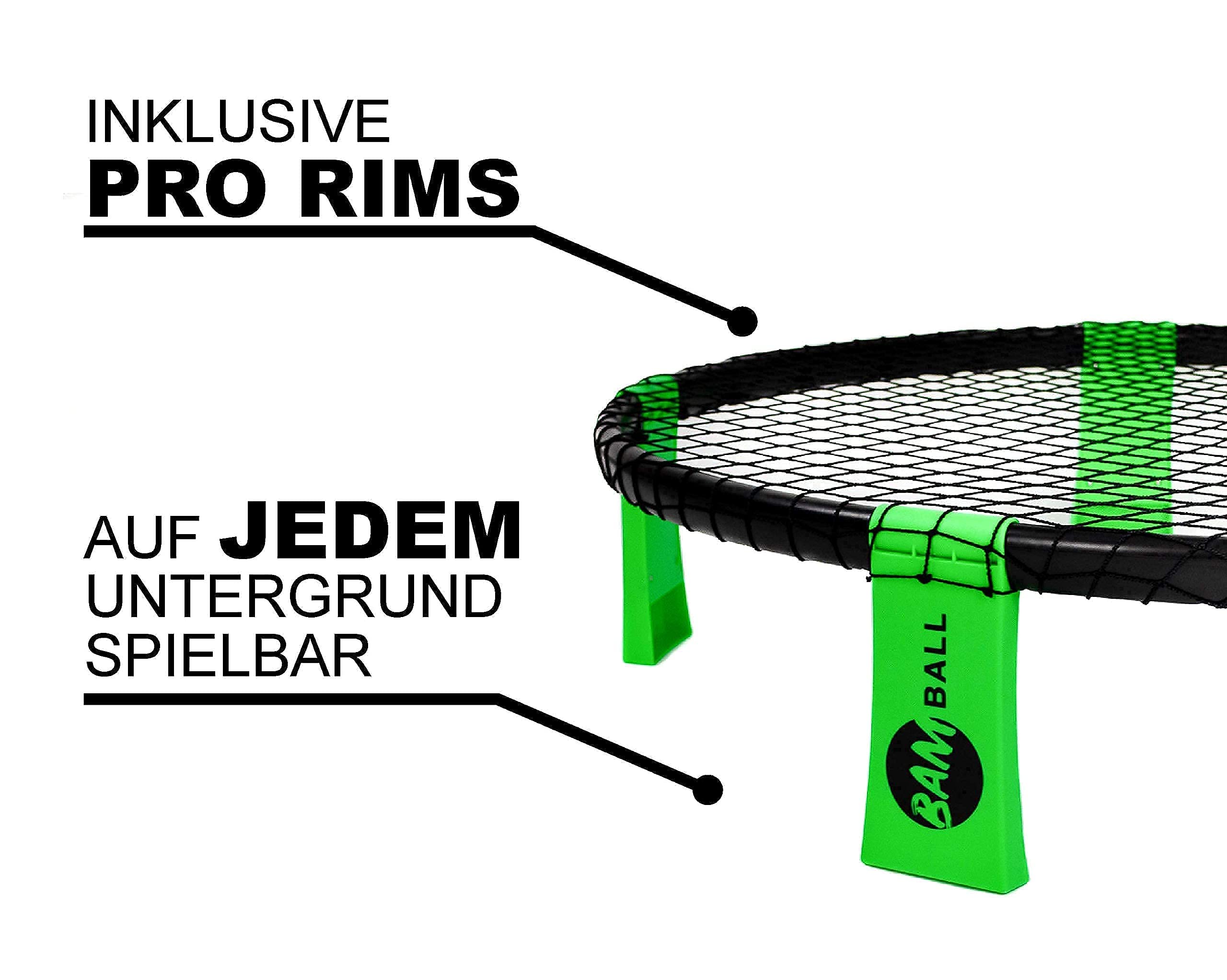 Roundnet-Set mit 3 Bällen + extra Pumpe – enthält 3 Bälle (1 Trainingsball + 2 Spielbälle), verstärkte Rahmenteile, Turnbeutel, Pumpe und Anleitung - Versand innerhalb 1-2 Tage