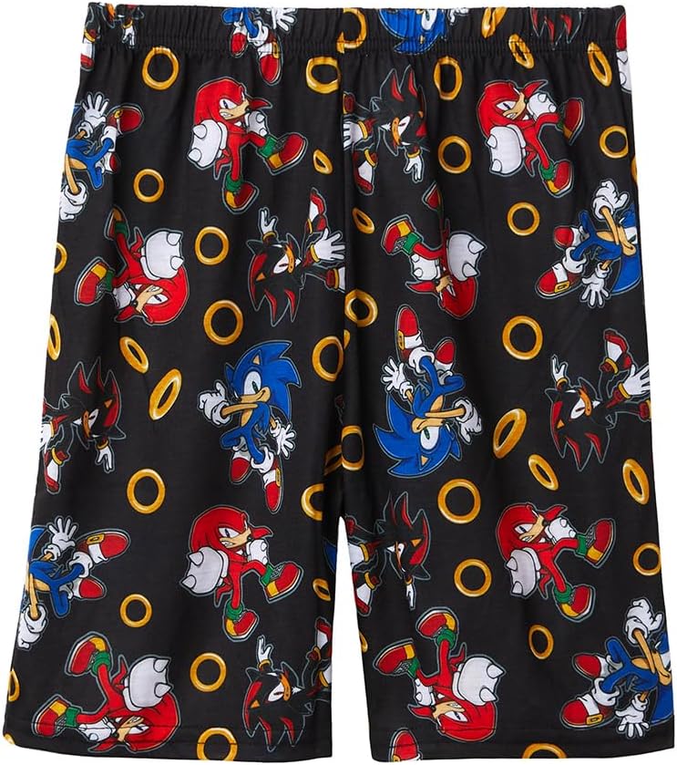 Sonic The Hedgehog Boys' Shorts and Sleep Shirt Kids Sleepwear 2 Piece Pajama Set