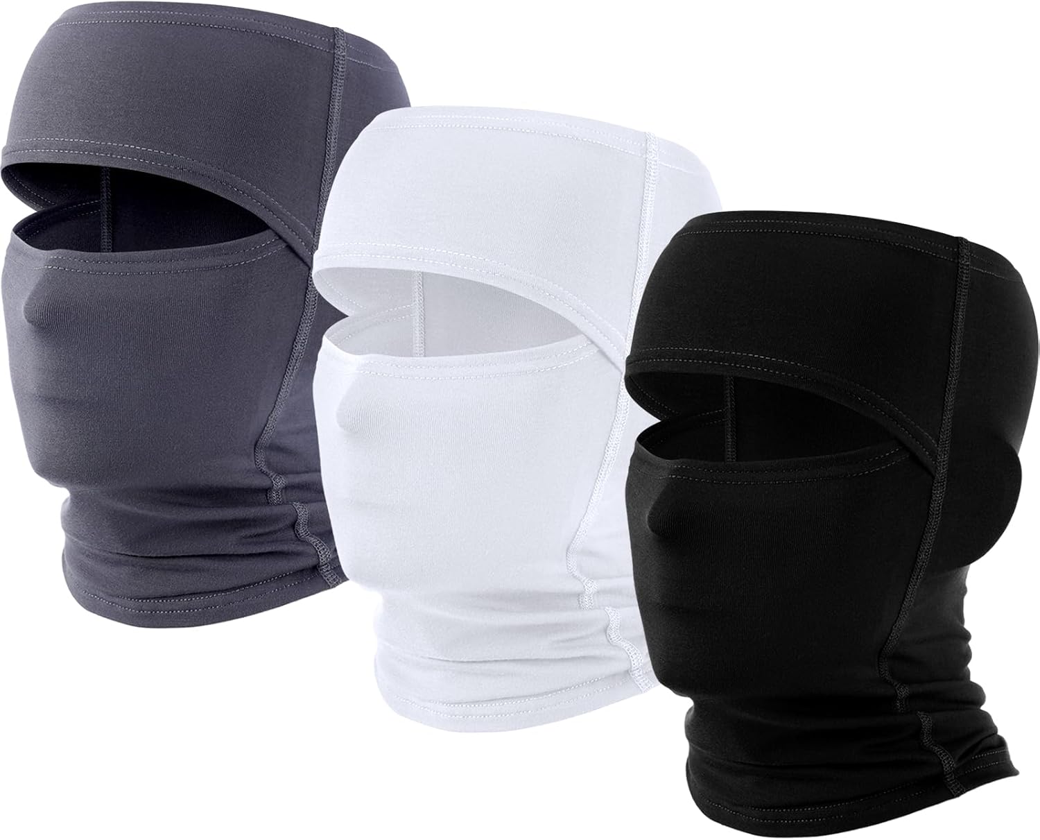 Eurzom 3 Pcs Open Top Balaclava Winter Ski Masks Face Masks Empty Top Full Face Cover Windproof Wicking for Sport Football