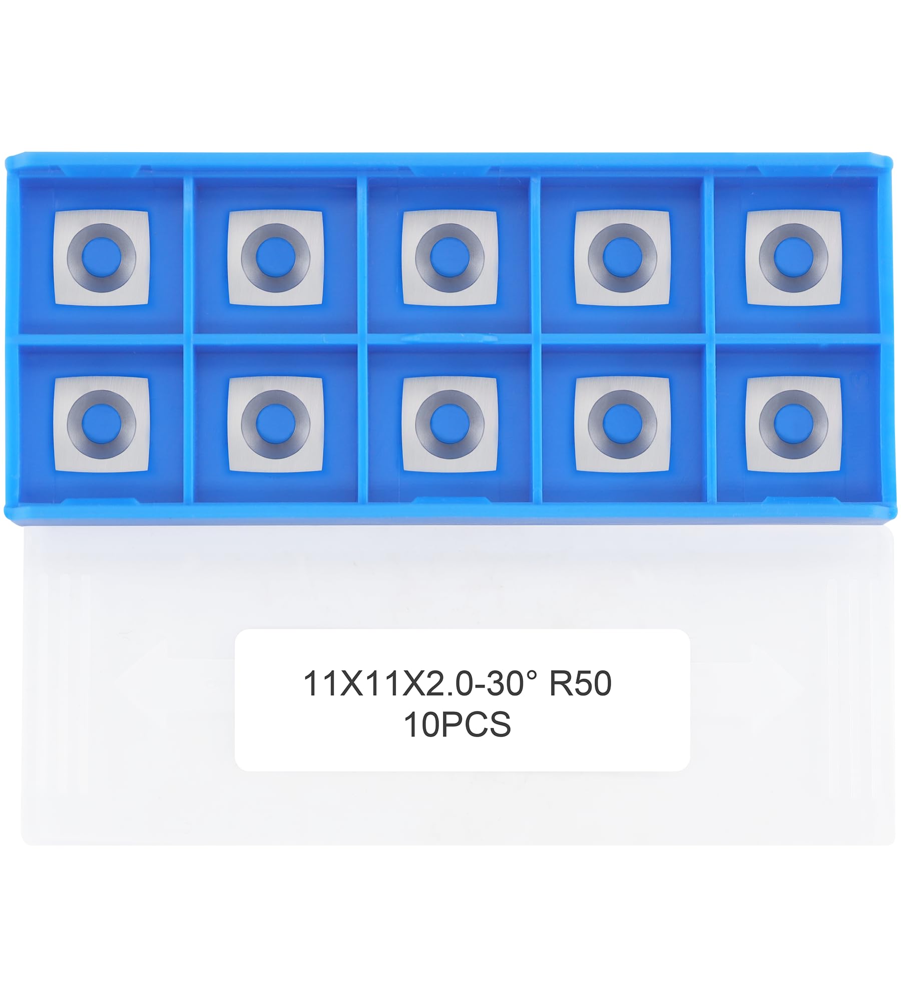CDBP 11mm Square with 2"Radius Carbide Inserts Cutters 11×11×2.0mm-R50 Replacement for Woodworking Fits SpiralHelical Planer Cutter Head Lathe Turning Tools, 10pcs