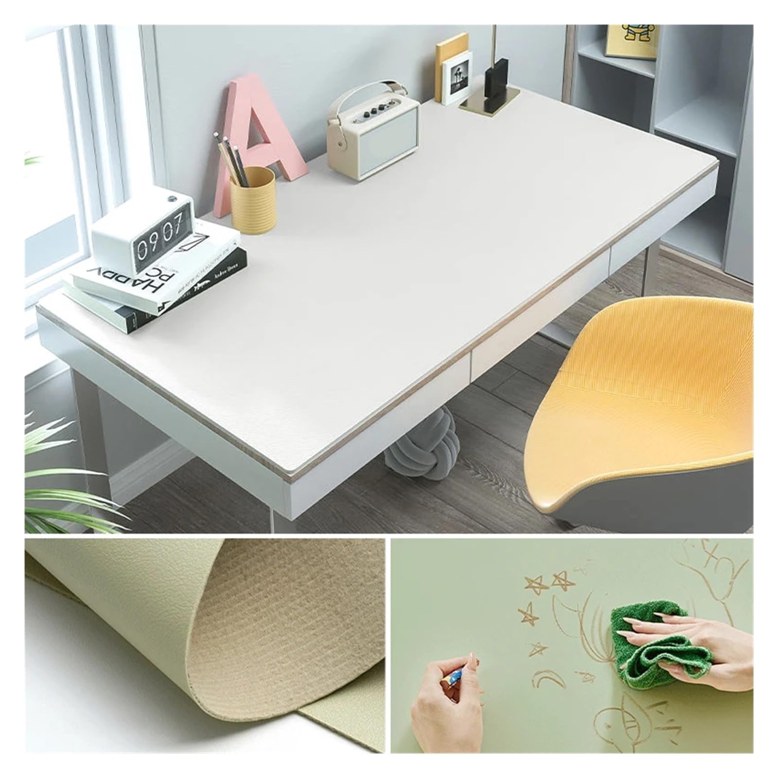 Tappetino Scrivania In Pelle Tovaglietta in pelle impermeabile, resistente all'olio, for cucina, sala da pranzo, scrivania for studenti, panno antipolvere(B2 Beige,S 40x120cm)