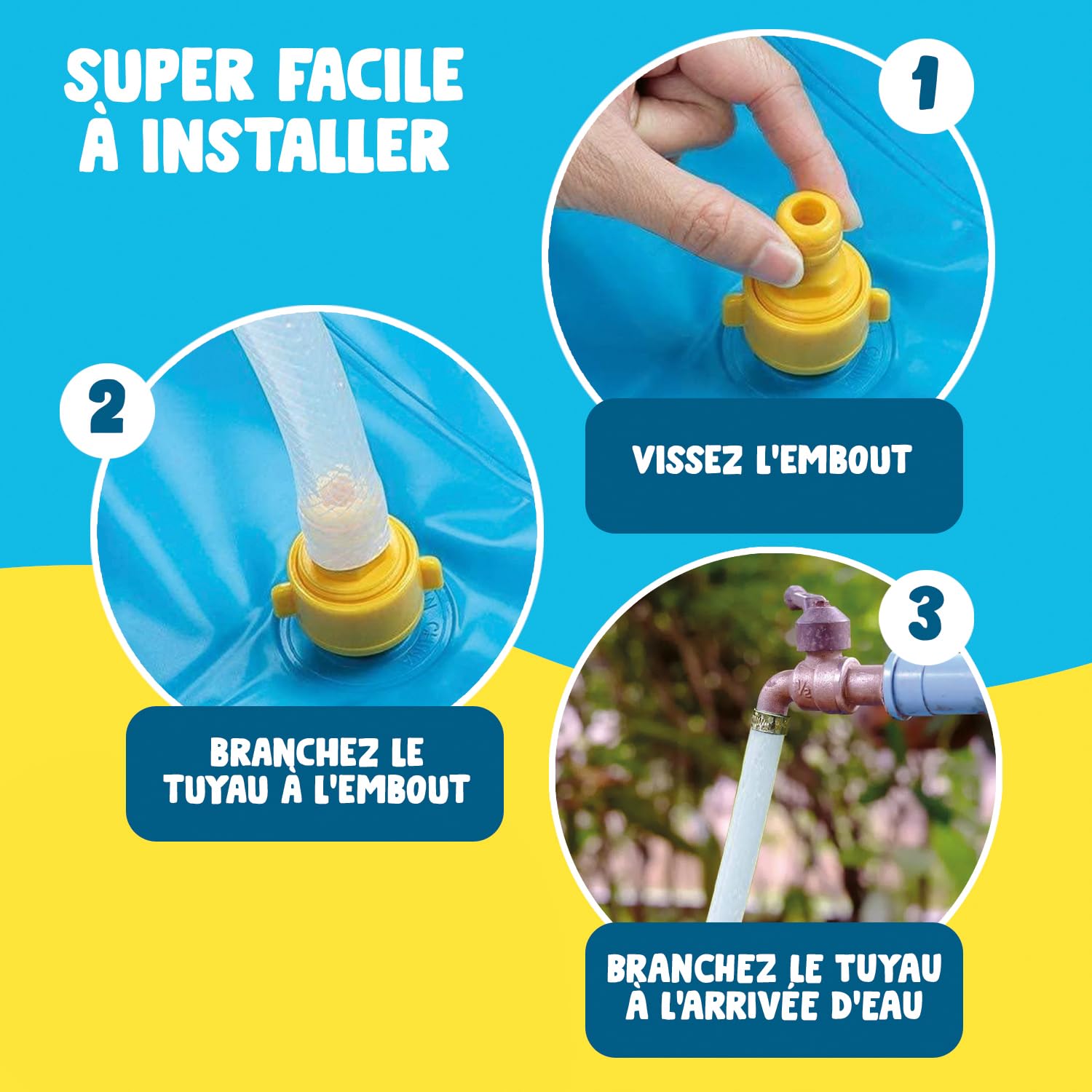 Super Splash® | Jeu d'eau pour Enfants | Tapis avec Jets d'eau 200 cm | Tapis Exterieur Enfant | Installation Facile | Arrosage Automatique | Jeux Famille Plein Air Fun & Ludique | OriginalCorner®