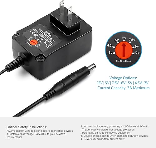 Miniatura 5 de Belker Adaptador universal de 36 W 3 V 45 V 5 V 6 V 75 V 9 V 12 V CA CC fuente de alimentación para LCD LED tira de luz LED router HUB altavoz