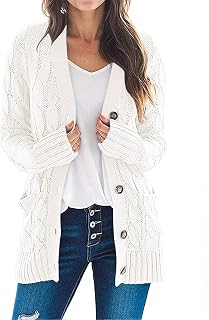 MEROKEETY Womens Fall 2026 Long Sleeve Cable Knit Cardigan Sweaters