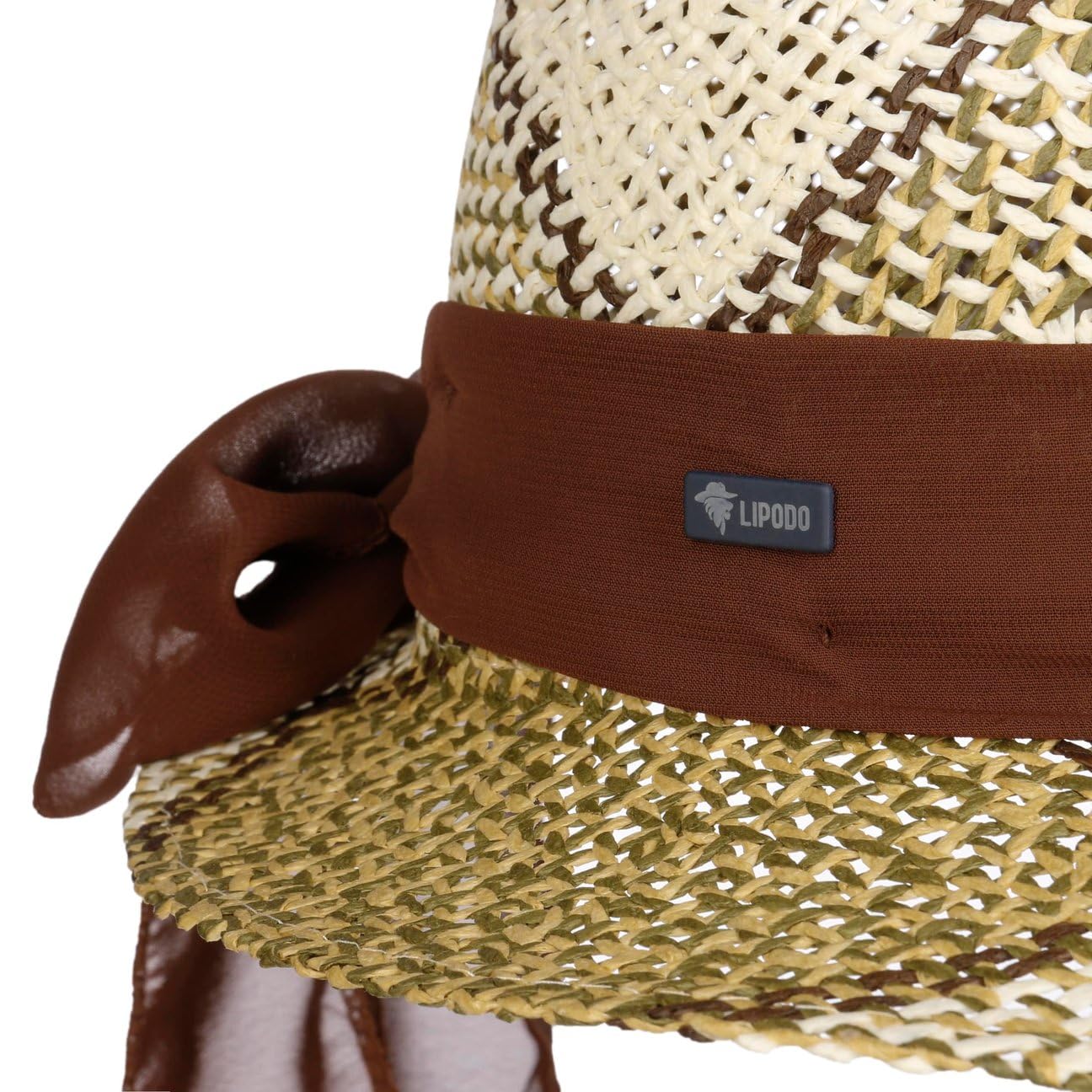 LIPODO Sombrero Regency de Paja con Banda de Tela Mujer Primavera Verano