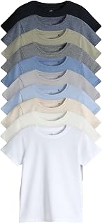 THE SET Jungen T Regular Fit Short Sleeve Cotton Blend T-Shirts Pack of 10 152 Blac…